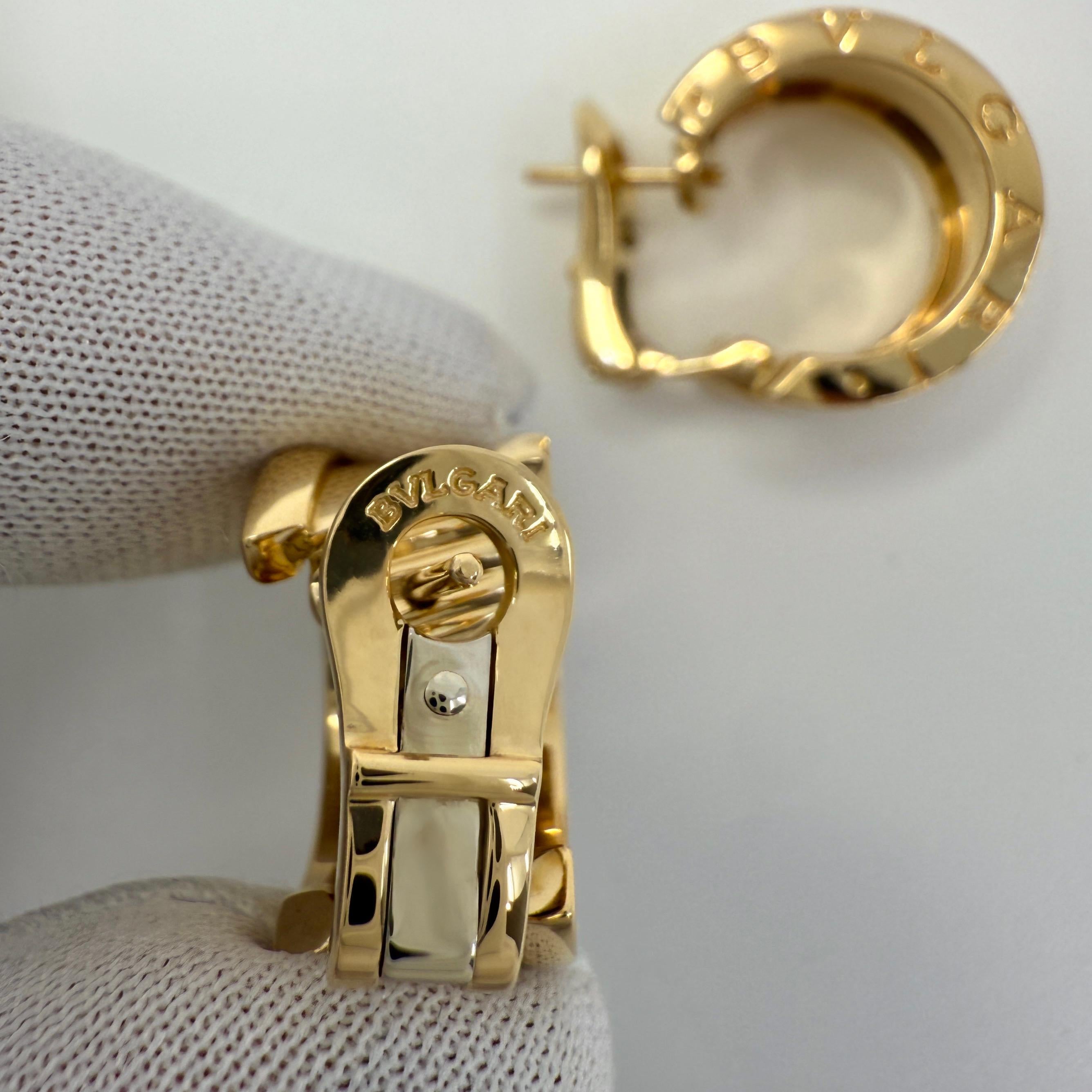 Vintage Bvlgari B.Zero1 Pendientes de aro de oro amarillo de 18 quilates con caja en venta 2