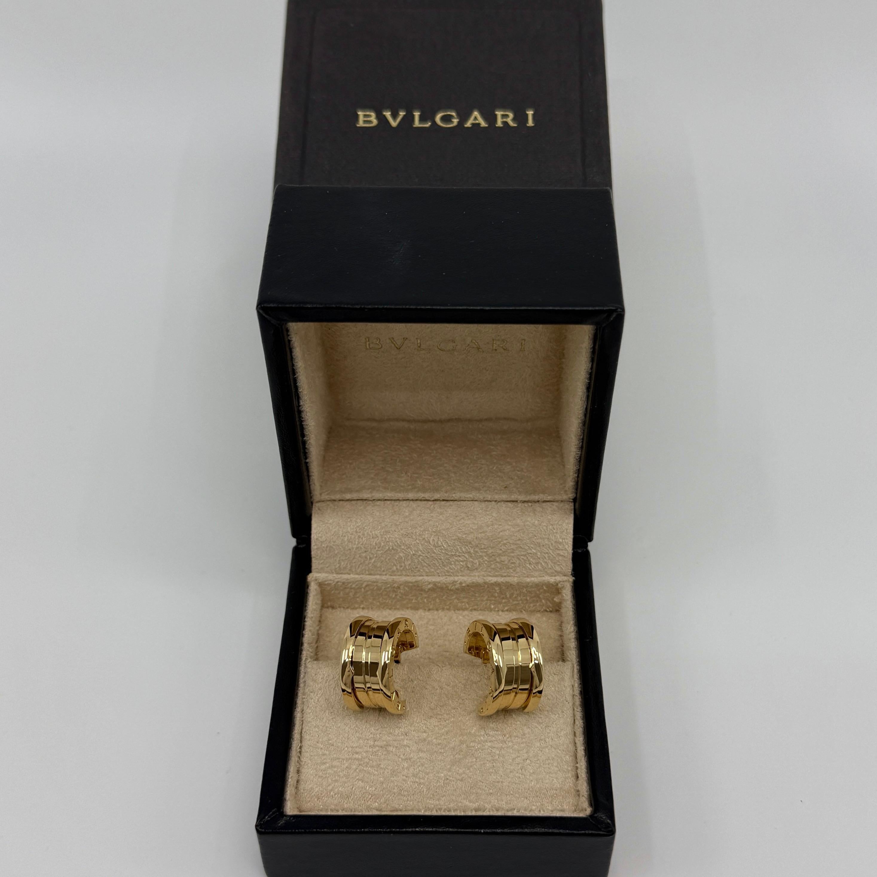 Vintage Bvlgari B.Zero1 Pendientes de aro de oro amarillo de 18 quilates con caja en venta 5