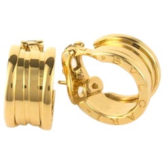 Vintage Bvlgari B.Zero1 Pendientes de aro de oro amarillo de 18 quilates con caja