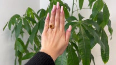 Vintage Bvlgari Citrine 18 Karat Yellow Gold Solitaire Ring