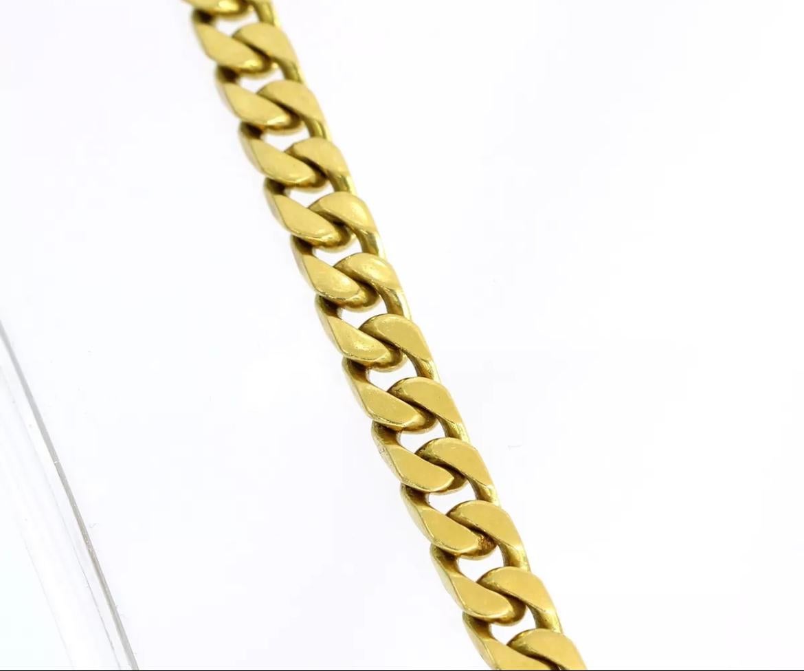 Vintage Bvlgari Cuban Link Chain Necklace with Floral Enamel Motif Oval Pendant 1