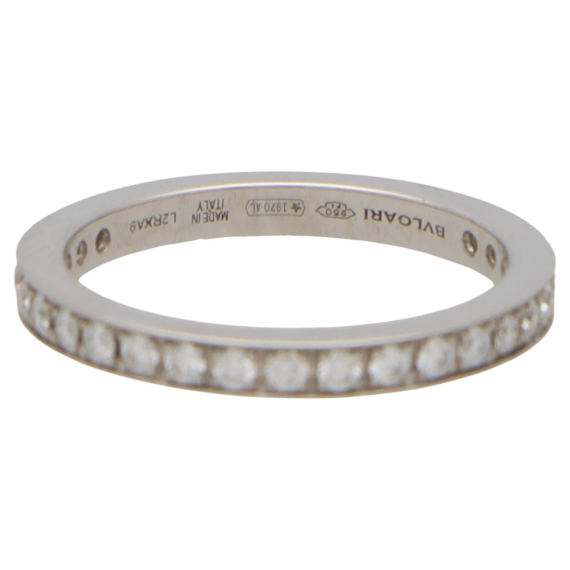 Vintage Bvlgari Diamond Full Eternity Ring Set in Platinum