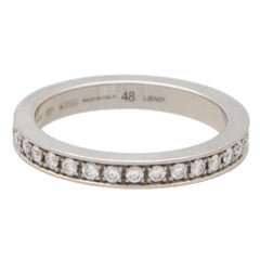 Vintage Bvlgari Diamond Half Eternity Band Ring in Set Platinum