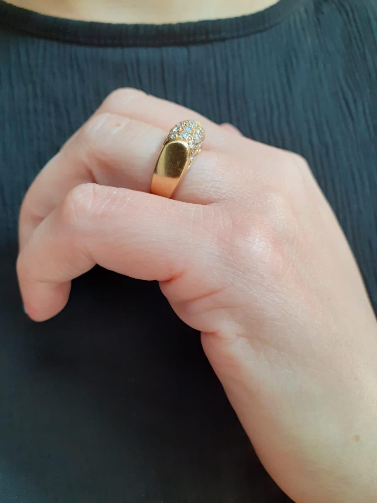 Retro Vintage Bvlgari Diamond Ring 18 Karat Yellow Gold