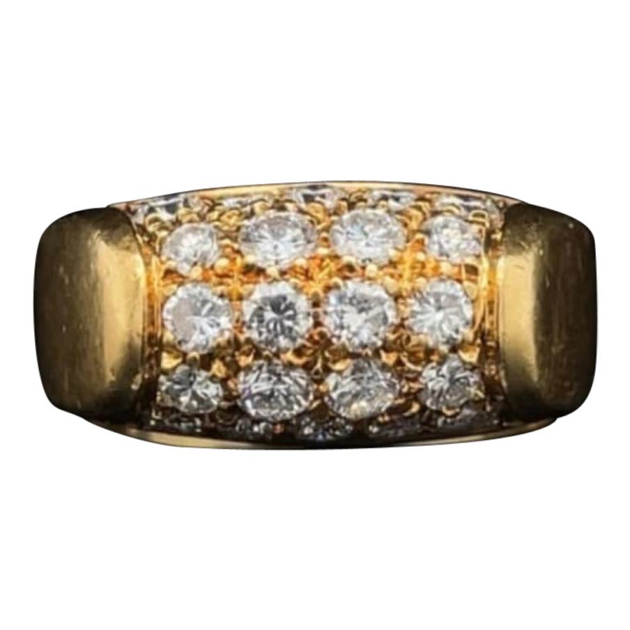 Vintage Bvlgari Diamond Ring 18 Karat Yellow Gold