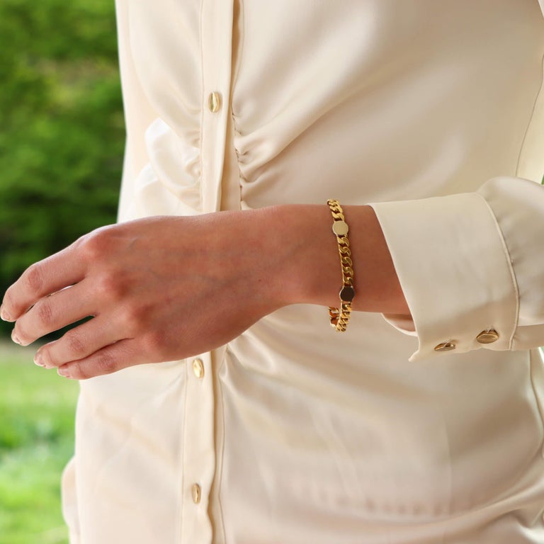 Vintage Louis Vuitton Chunky Heavy Link Bracelet Set in 18k Yellow Gold