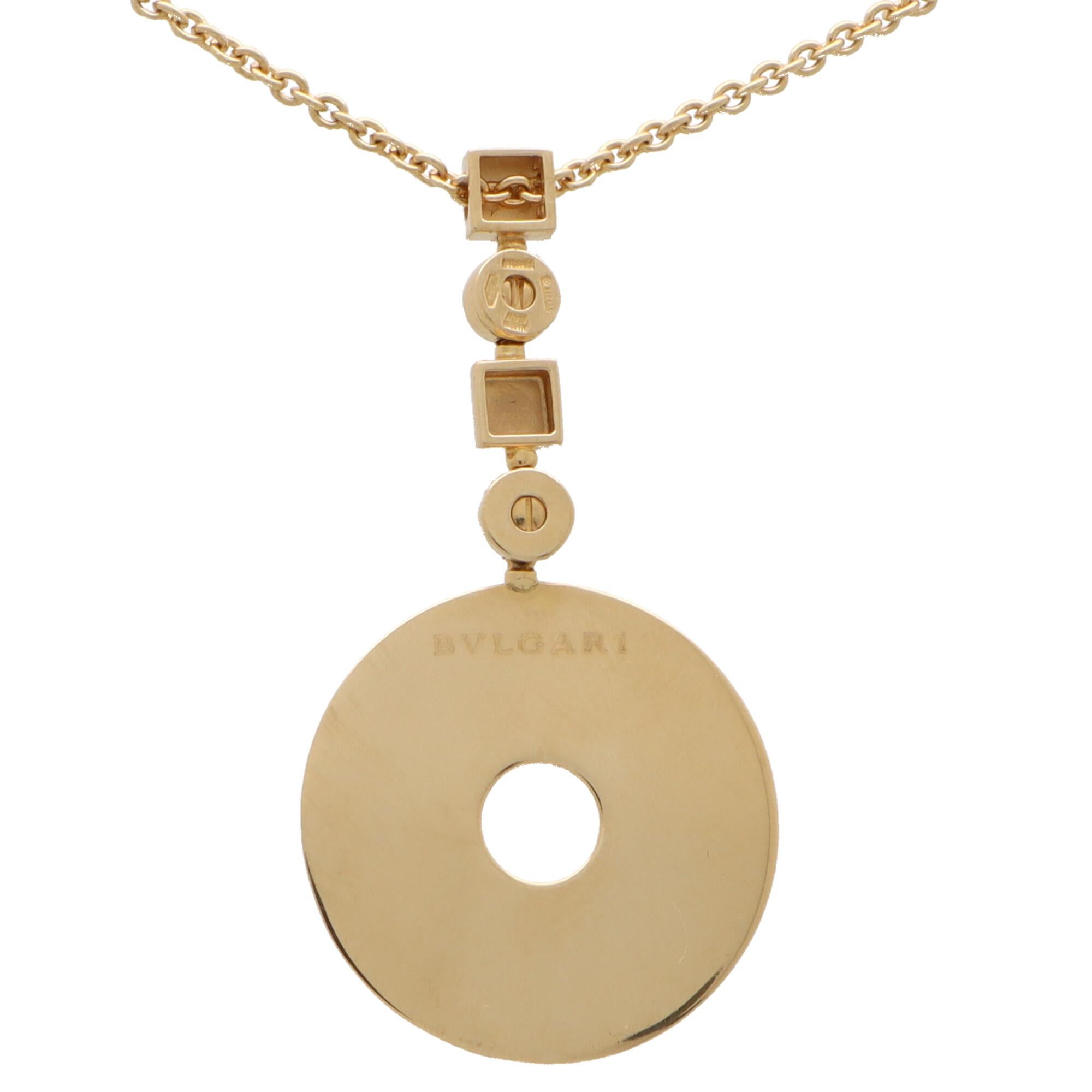 Women's or Men's Vintage Bvlgari Disc Pendant Necklace Set in 18k Yellow Gold