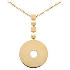 Vintage Bvlgari Disc Pendant Necklace Set in 18k Yellow Gold