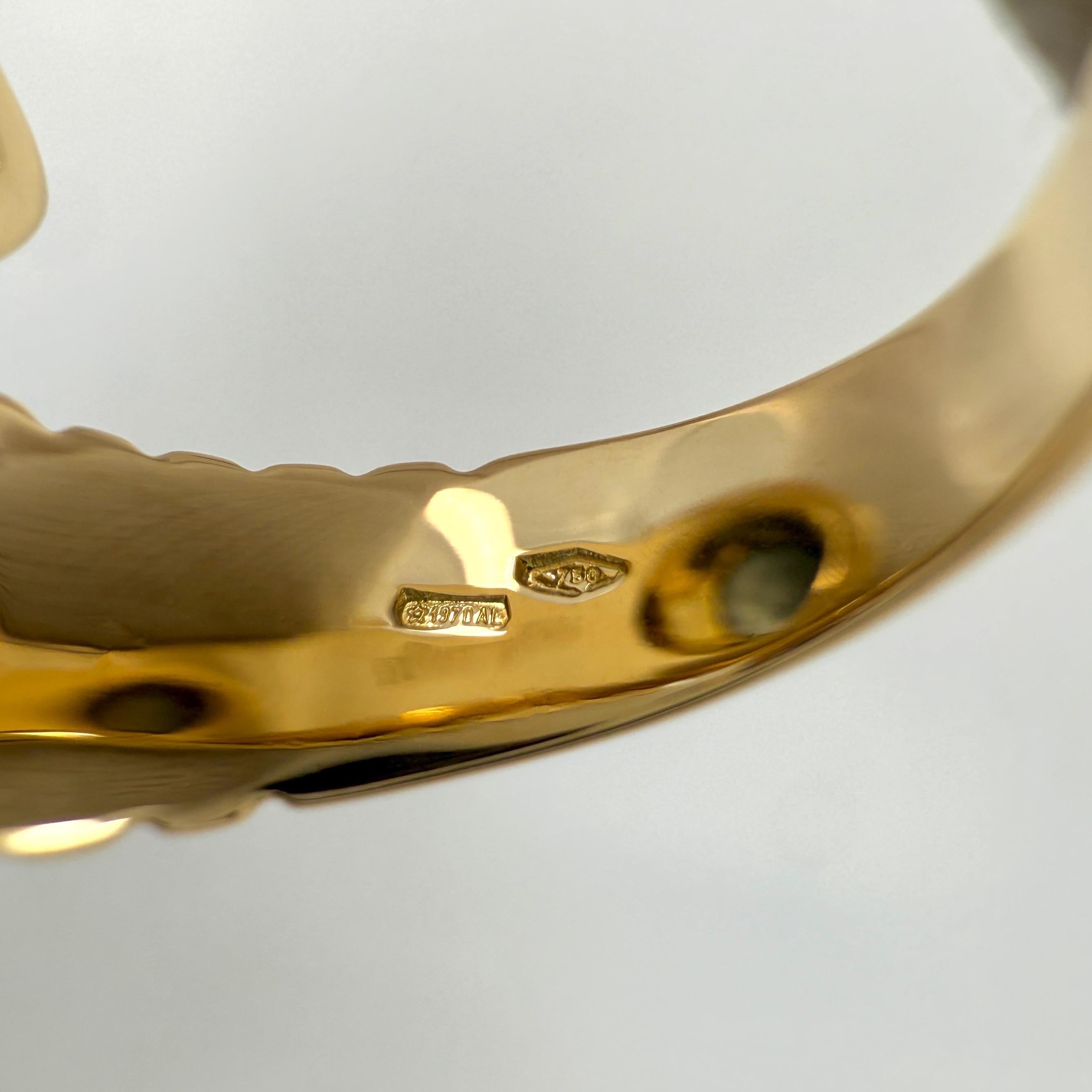 Vintage Bvlgari Doppio Baccellato Turmalin & Topas 18k Gelbgold Bypass Ring im Angebot 3