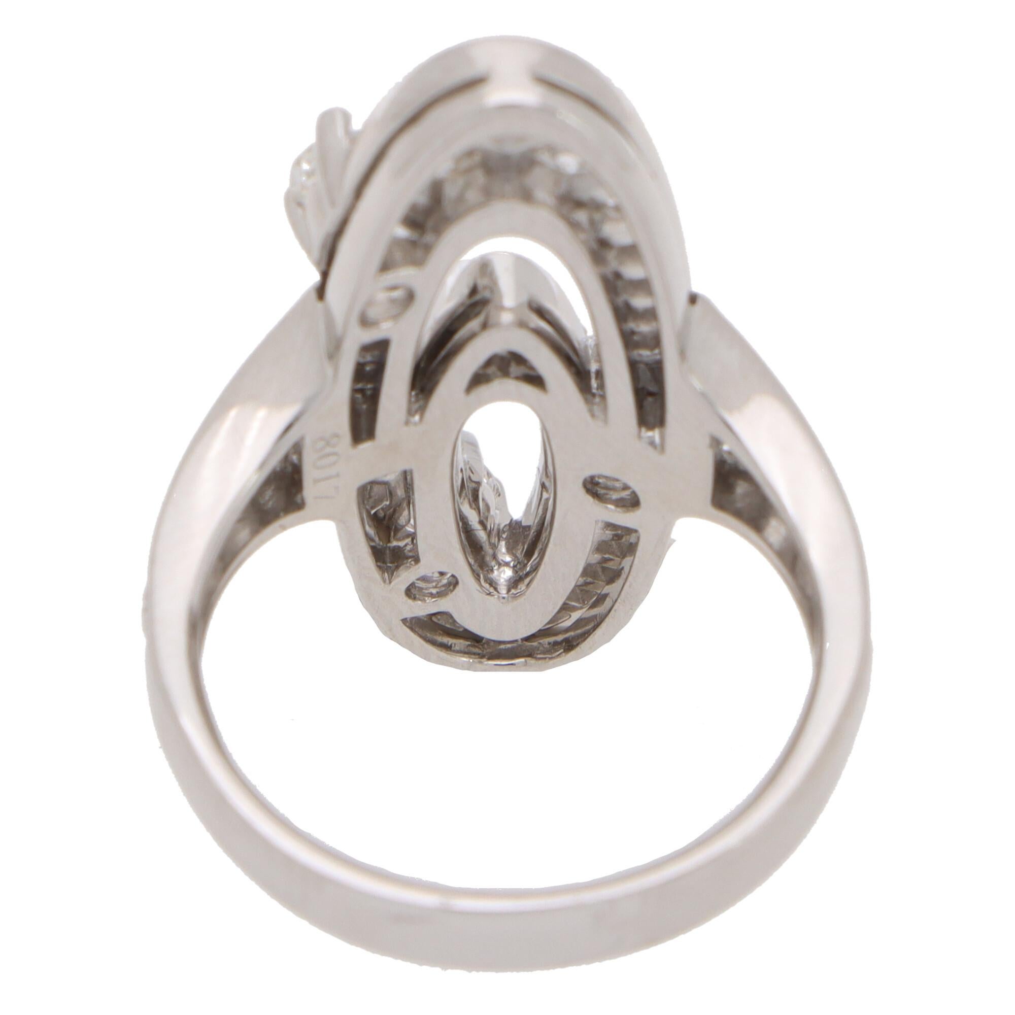 Vintage Bvlgari Elisia Diamond Cocktail Ring Set in 18k White Gold 1