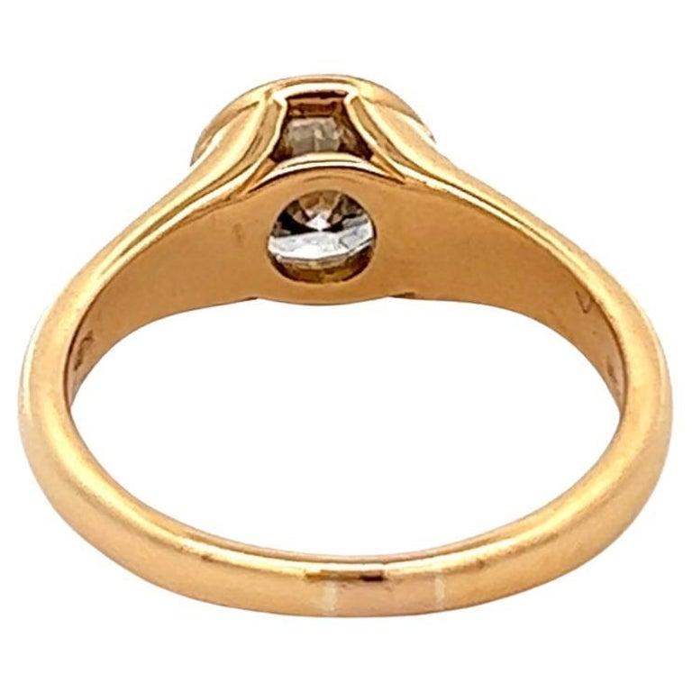 Vintage Bvlgari GIA 1.00 Carat Round Brilliant Cut Diamond 18k Yellow Gold Ring 2