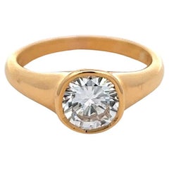 Vintage Bvlgari GIA 1.00 Carat Round Brilliant Cut Diamond 18k Yellow Gold Ring