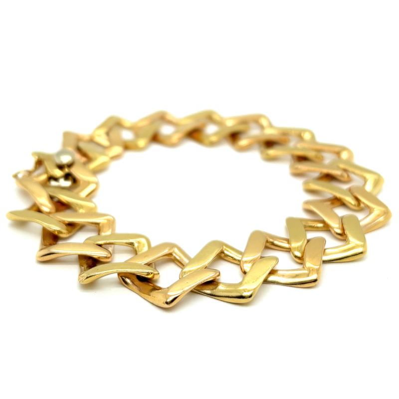 Vintage Bvlgari Italian 18 Karat Yellow Gold Square Link Bracelet 1