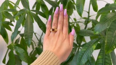 Vintage Bvlgari Italian Citrine 18k Yellow Gold Doppio Dome Ring