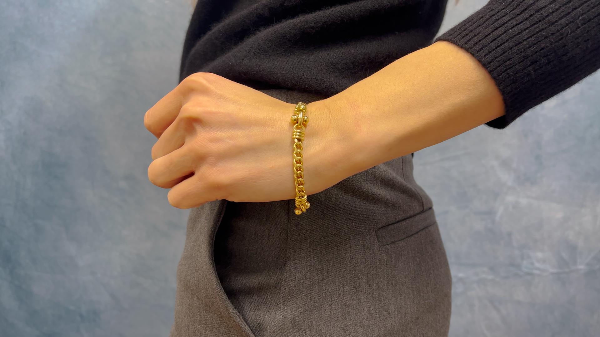 Bvlgari, Italie, bracelet à maillons vintage en or jaune 18 carats Unisexe en vente