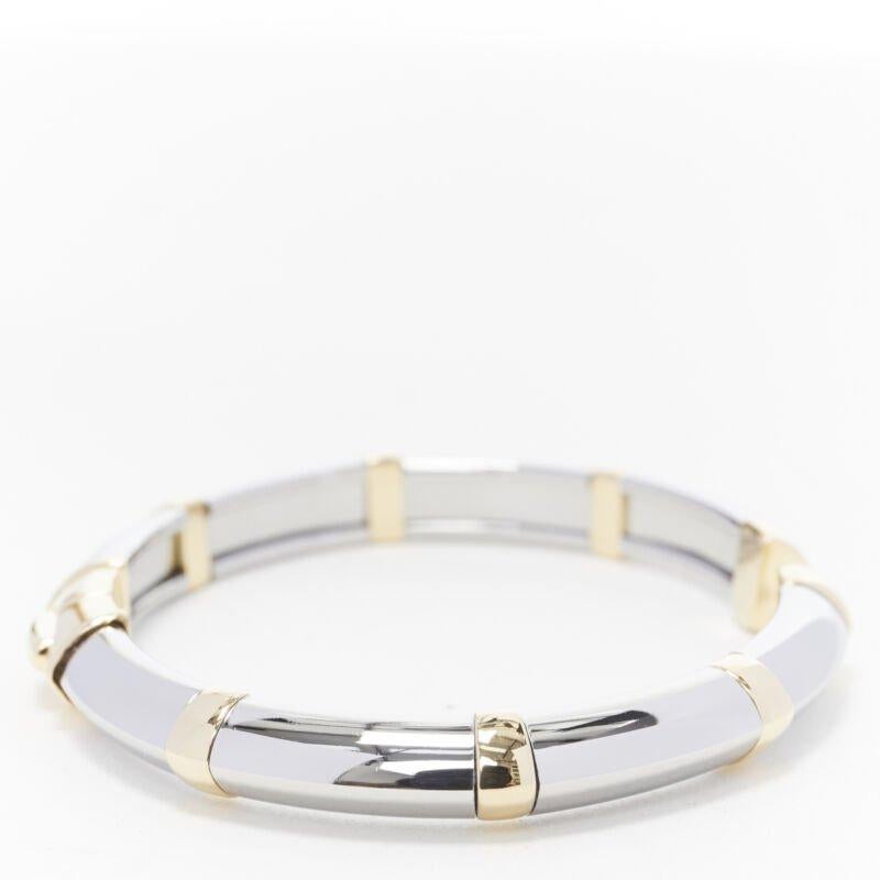 Vintage BVLGARI JEWELLERY 18k Weiß-Gelbgold-Armreif mit Scharnier-Manschettenarmband im Angebot 1