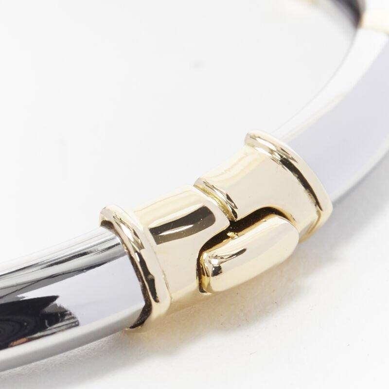 Vintage BVLGARI JEWELLERY 18k Weiß-Gelbgold-Armreif mit Scharnier-Manschettenarmband im Angebot 2