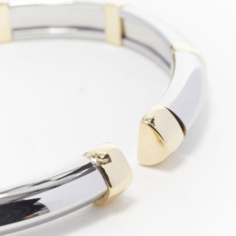 Vintage BVLGARI JEWELLERY 18k Weiß-Gelbgold-Armreif mit Scharnier-Manschettenarmband im Angebot 3