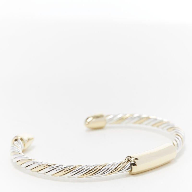 vintage BVLGARI JEWELLERY 18k white yellow gold twist bangle cuff bracelet
Reference: EHKO/A00004
Brand: Bulgari
Material: Yellow Gold
Color: Gold, Silver
Pattern: Solid
Extra Details: 18k yellow and white gold. Italian twist. Gold stud at