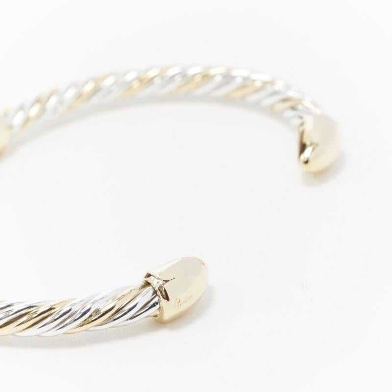 Vintage BVLGARI JEWELLERY 18k white yellow gold twist bangle cuff bracelet For Sale 3