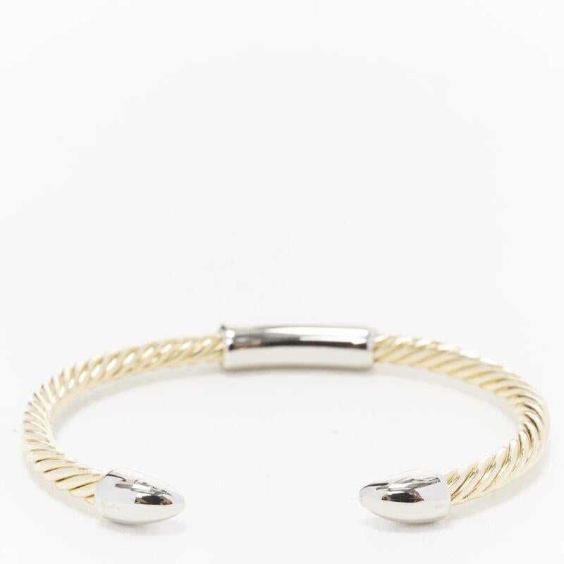 Women's Vintage BVLGARI JEWELLERY 18k yellow gold white gold stud twist bangle cuff For Sale