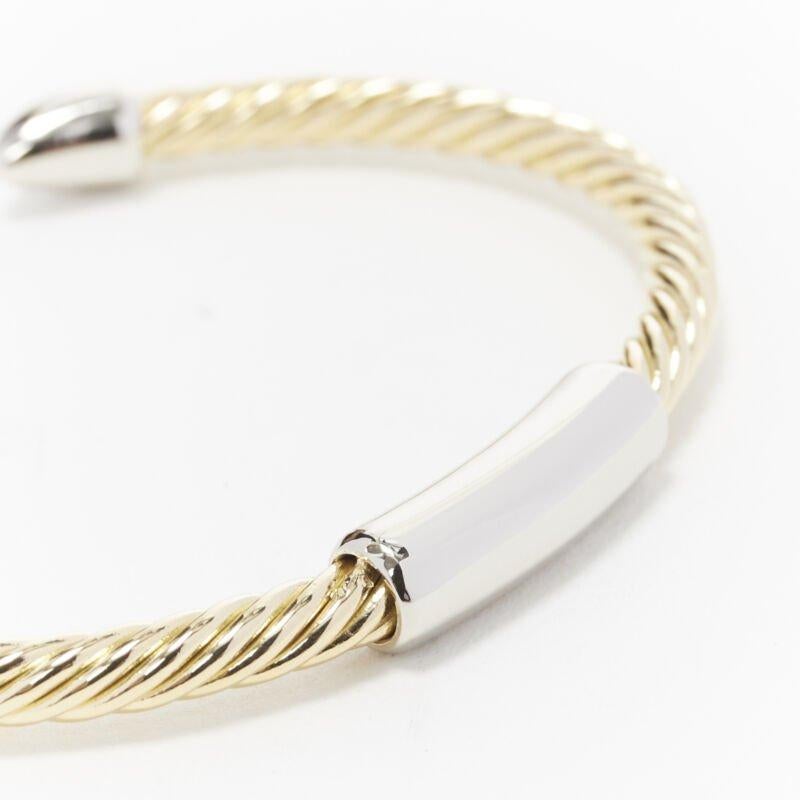 Vintage BVLGARI JEWELLERY 18k yellow gold white gold stud twist bangle cuff For Sale 2