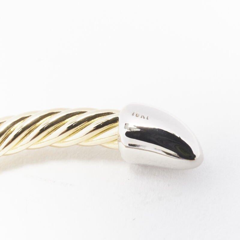 Vintage BVLGARI JEWELLERY 18k yellow gold white gold stud twist bangle cuff For Sale 4