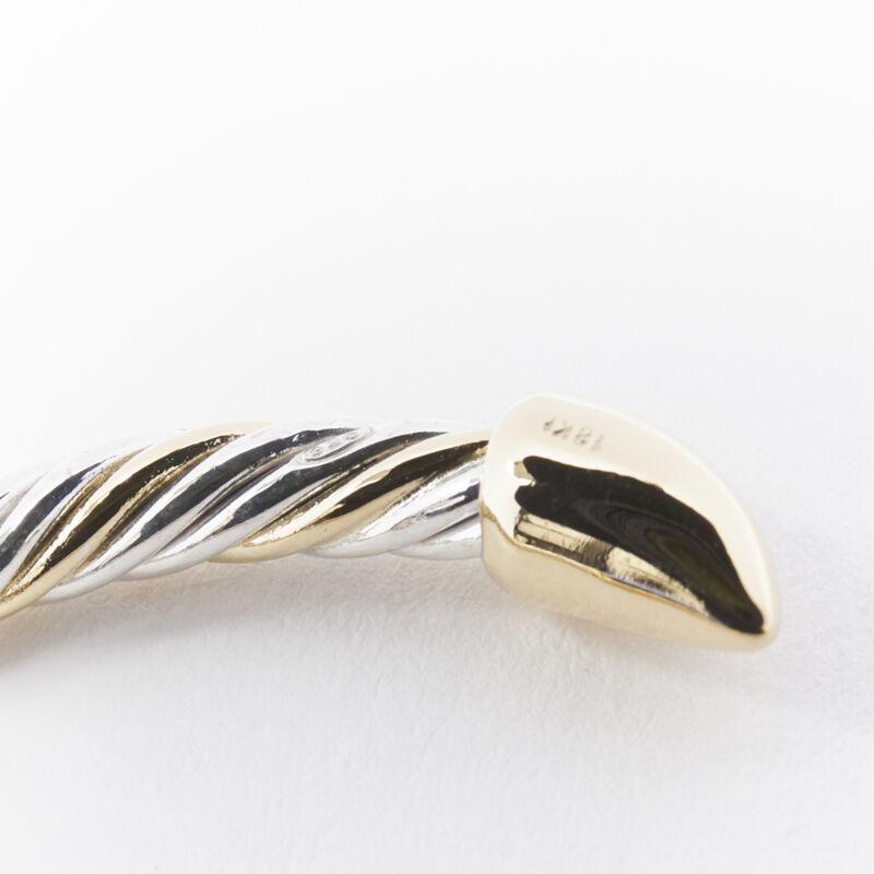 Vintage BVLGARI JEWELLERY 18k yellow white gold twist bangle cuff bracelet For Sale 5
