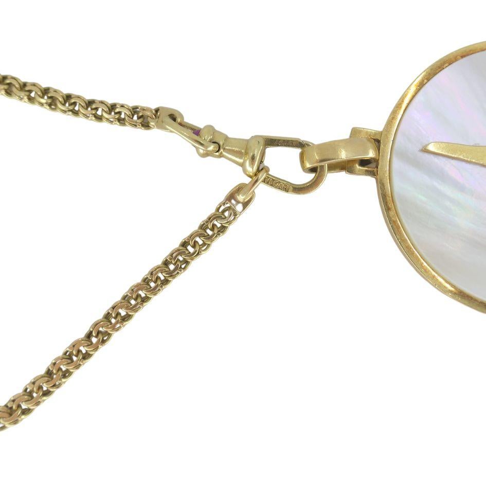 Vintage Bvlgari 18k Gold Mother of Pearl Libra Zodiac Pendant Chain Necklace For Sale 9