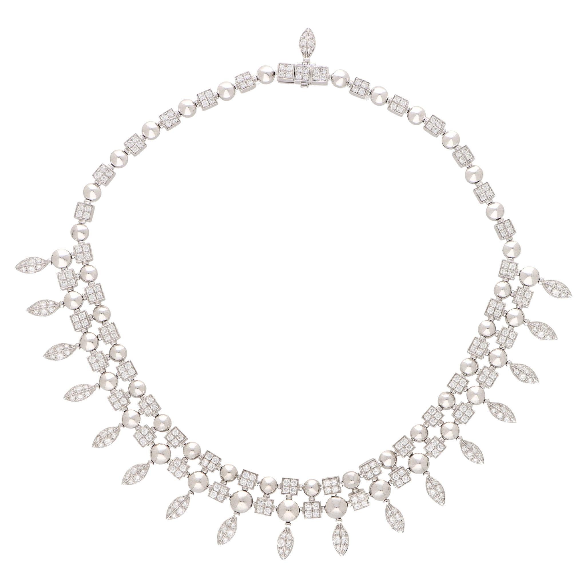 Vintage Bvlgari 'Lucea' Diamond Choker Necklace in 18k White Gold