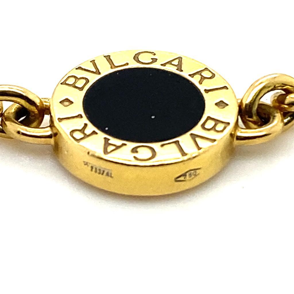 Vintage Bvlgari Onyx Disc 18 Karat Yellow Gold Necklace 1