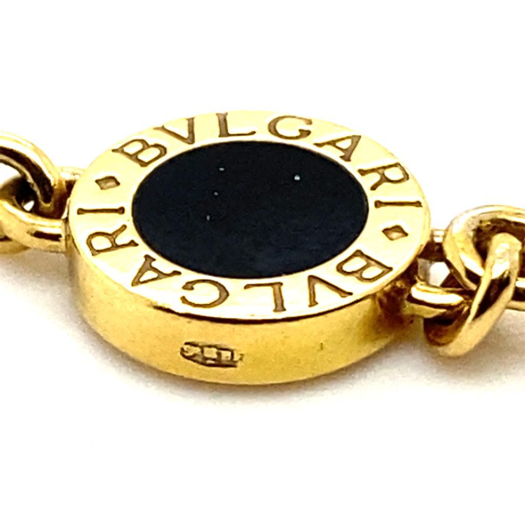 Vintage Bvlgari Onyx Disc 18 Karat Yellow Gold Necklace 2