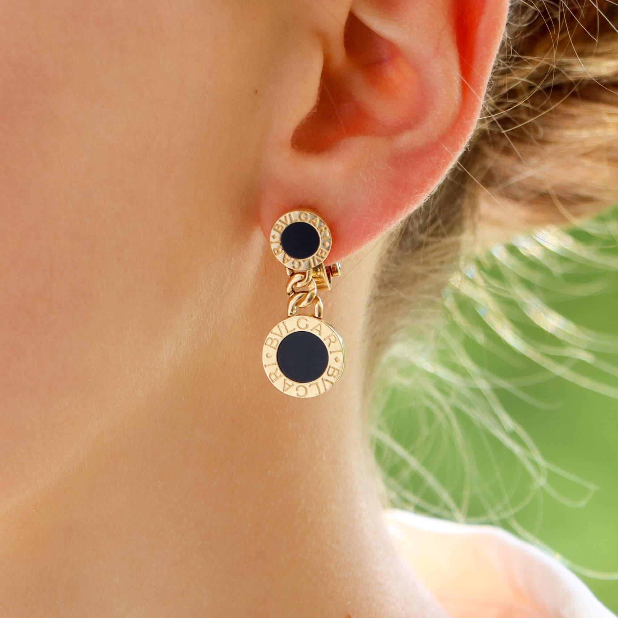 bvlgari onyx earrings