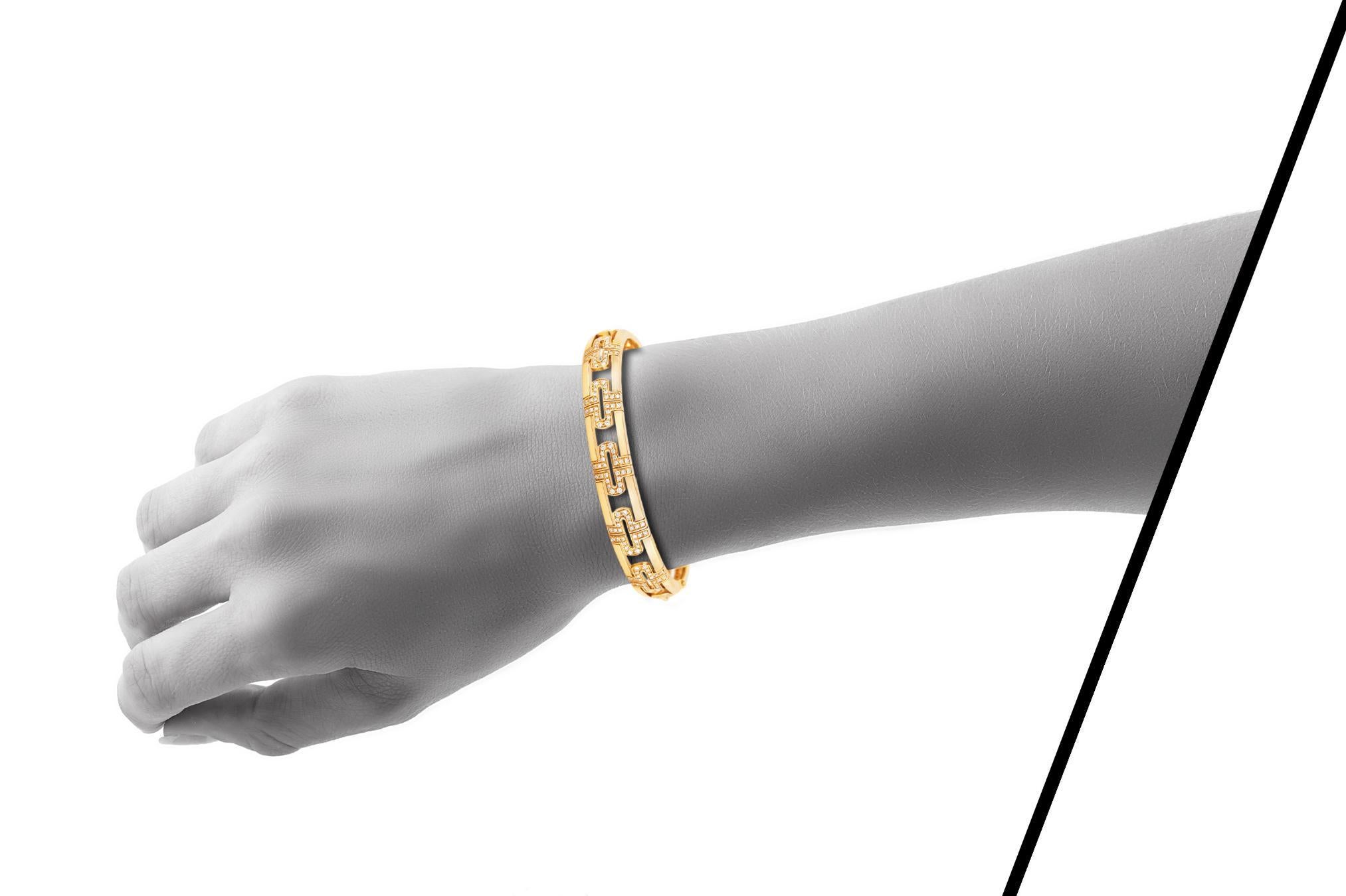 Vintage Bvlgari Parentesi Bracelet with Diamonds In Good Condition For Sale In New York, NY