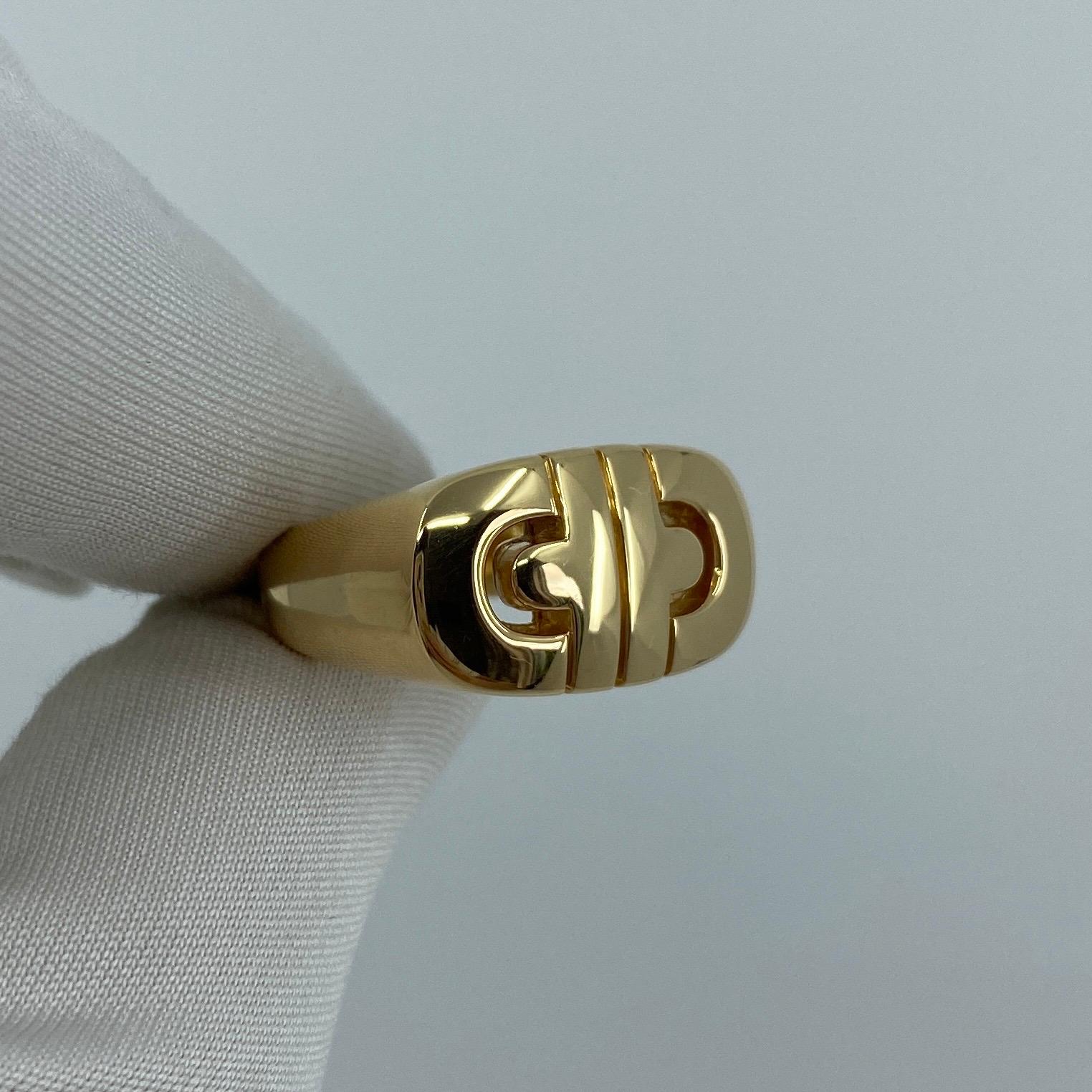 Vintage Bvlgari Parentesi Tubogas 18k Yellow Gold 'Signet Style' Italian Ring 5