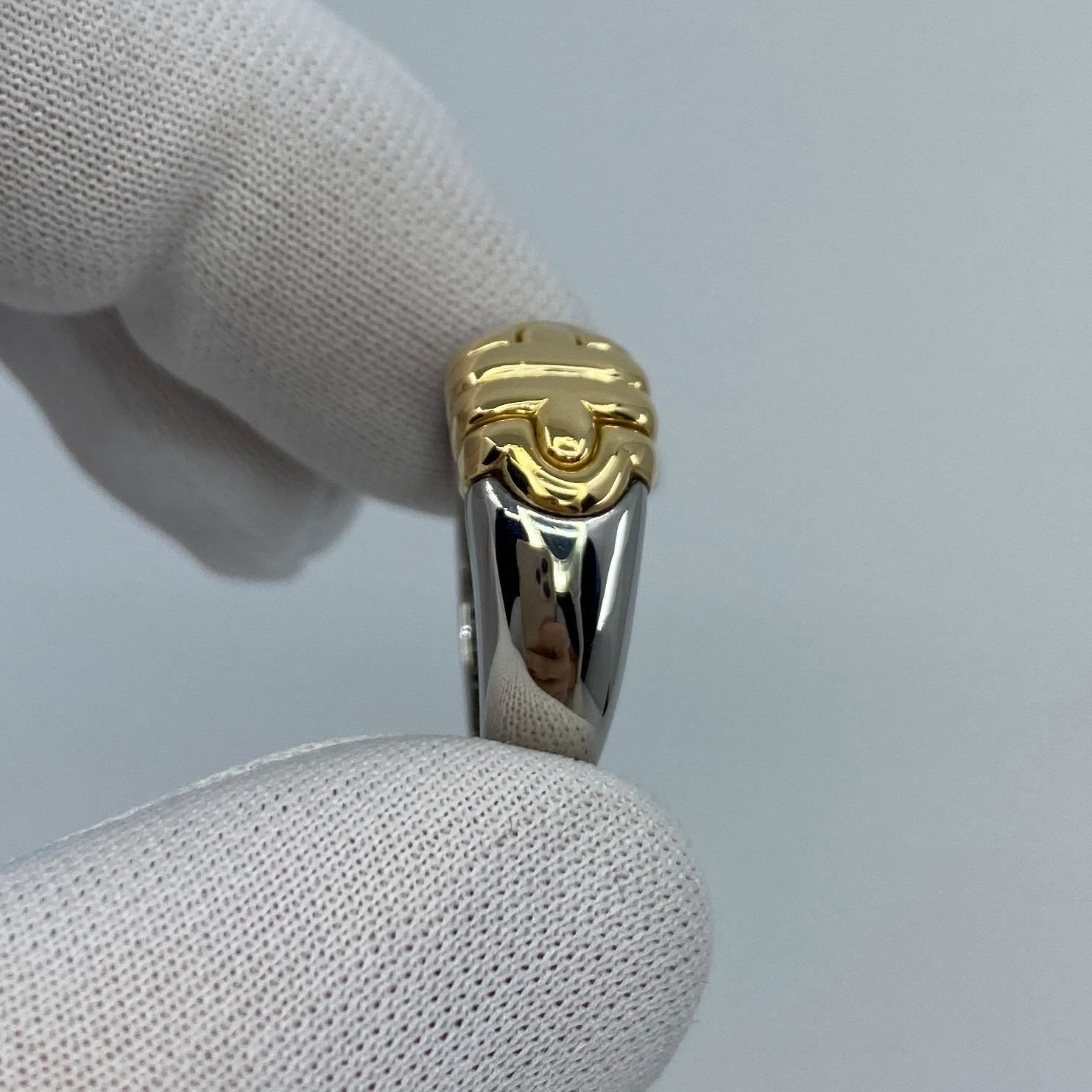 Vintage Bvlgari Parentesi Tubogas 18k Yellow Gold & Steel 'Signet Style' Ring For Sale 8