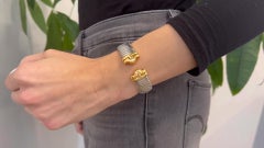 Vintage Bvlgari Parentesi Tubogas Steel 18 Karat Yellow Gold Bracelet