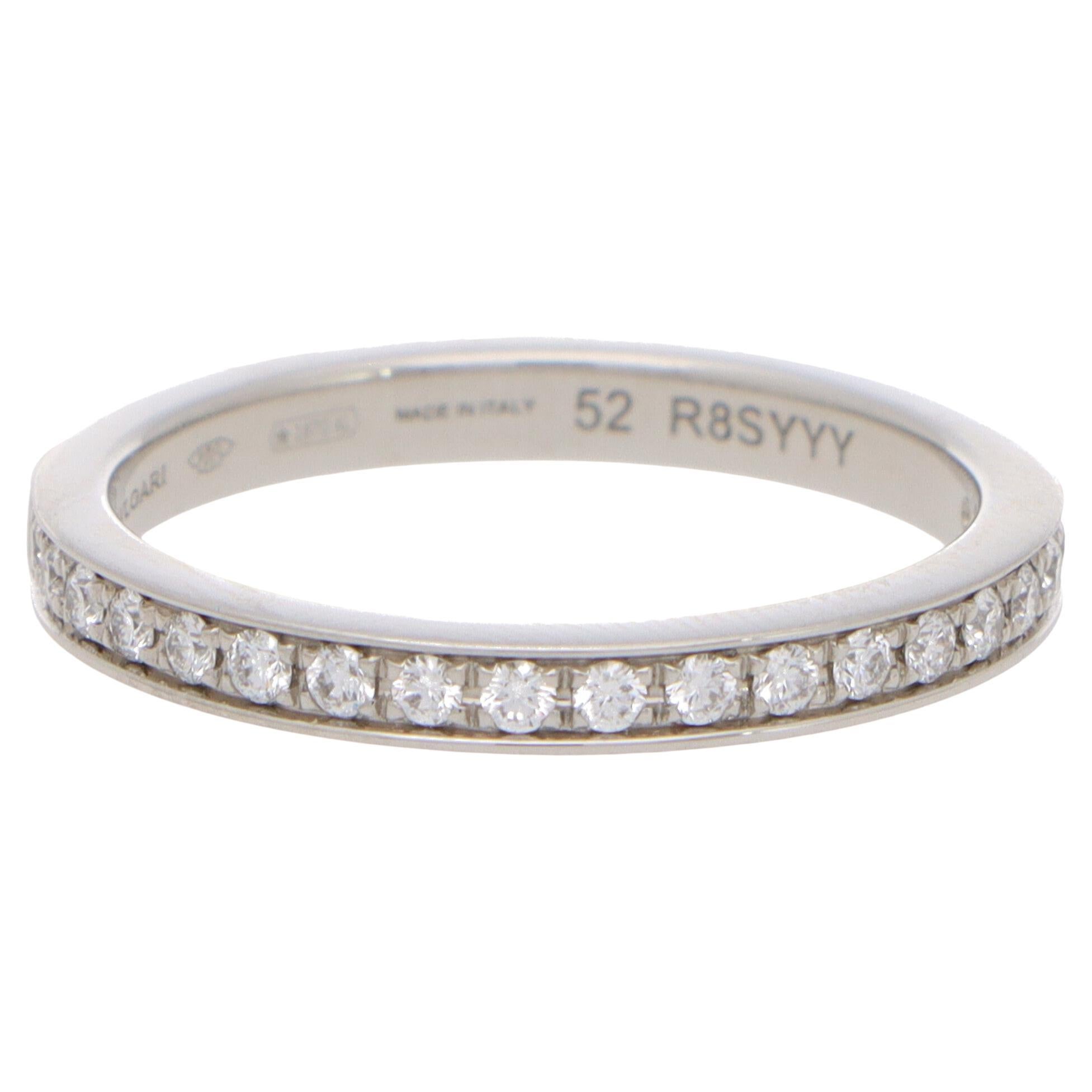 Vintage Bvlgari Halb-Eternity-Ring aus Platin mit rundem Diamanten im Brillantschliff