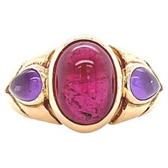 Vintage Bvlgari Ruby Amethyst Gold Ring