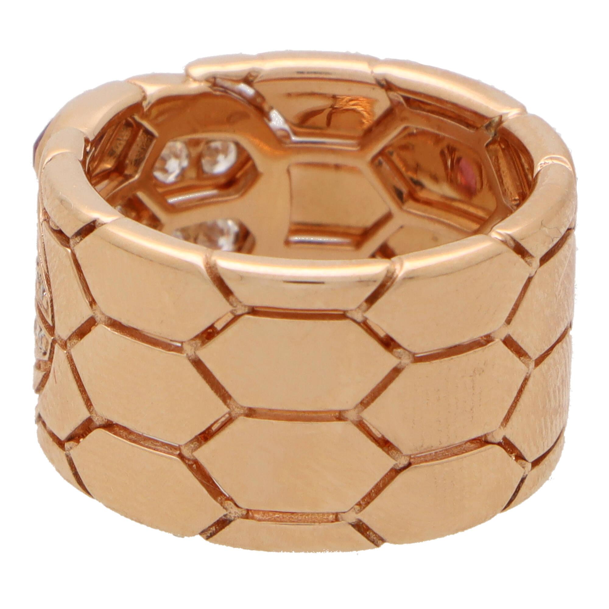 Bvlgari Serpenti Seduttori, bague vintage en or rose, rubellite et diamants Excellent état à London, GB