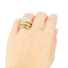 Vintage Bvlgari Serpenti Tubogas 18k Gold Diamond Bulgari Ring