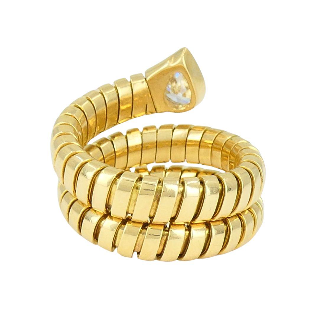 Vintage Bvlgari Serpenti Tubogas 18k Gold Diamond Bulgari Ring 1