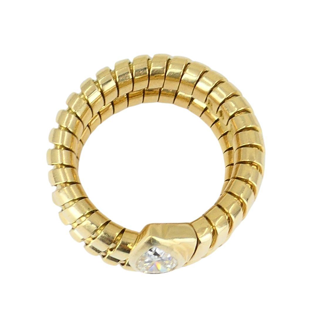 Vintage Bvlgari Serpenti Tubogas 18k Gold Diamond Bulgari Ring 4