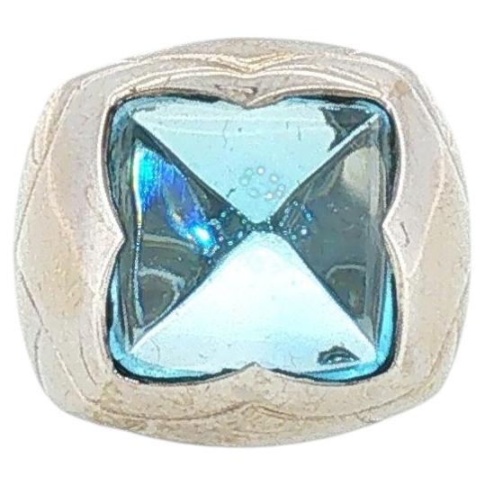 Vintage BVLGARI Sugarloaf Blue Topaz 18K Ring