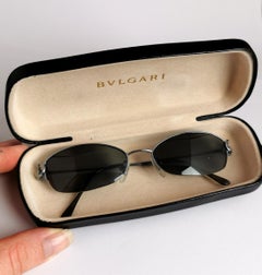 Vintage Bvlgari sunglasses, cased, silver tone