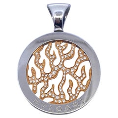 Vintage Bvlgari Tondo Feuer Diamant 18K Edelstahl Anhänger