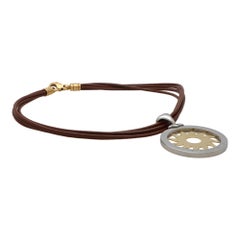 Vintage Bvlgari Tondo Sun Pendant in 18k Yellow Gold and Stainless Steel