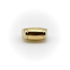 Vintage Bvlgari Two-Tone 18K Gold Tronchetto Ring, Italy, Circa 1980