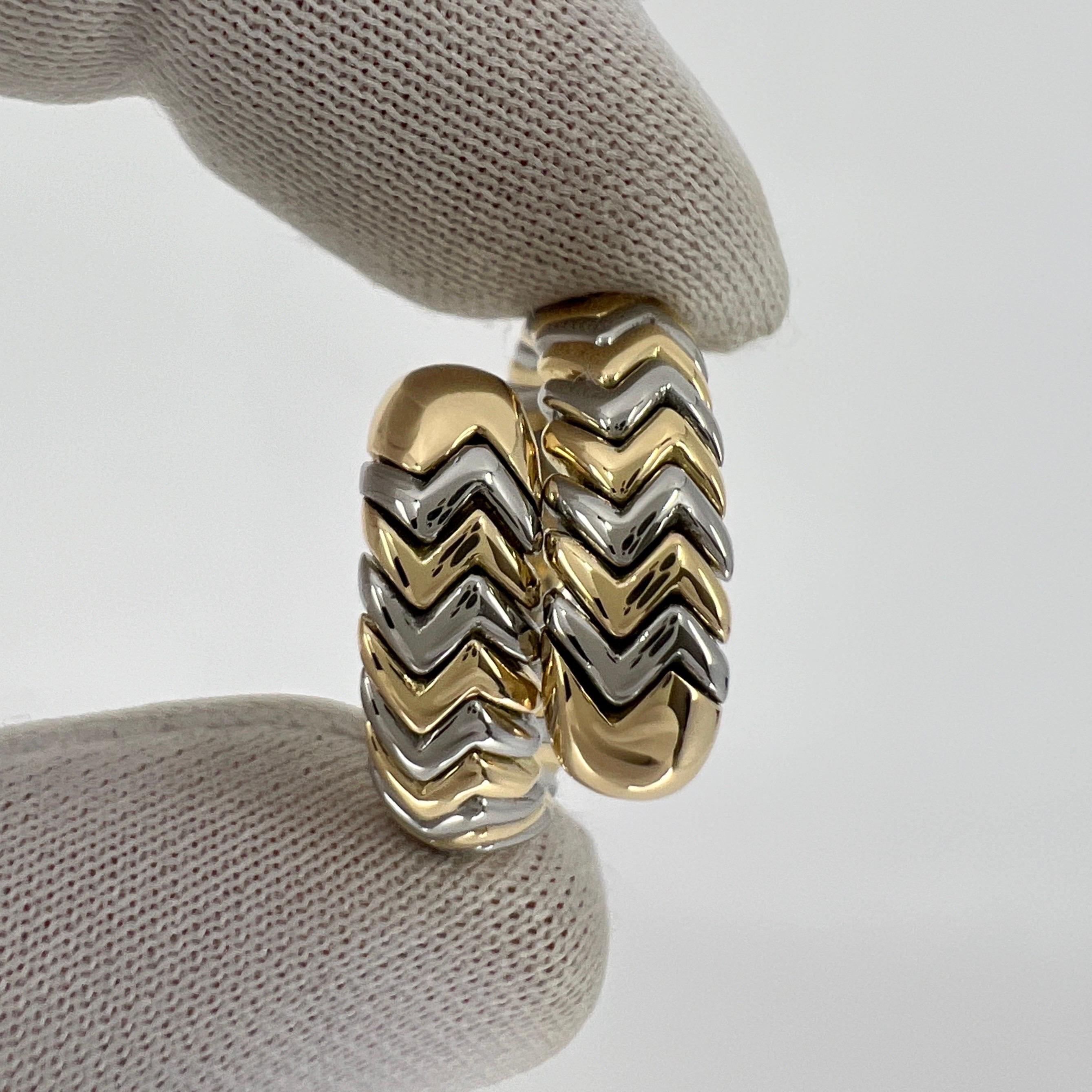 Vintage Bvlgari Tubogas 18k Yellow Gold & Steel Snake Bypass Parentesi Ring 4