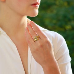 Vintage Bvlgari Tubogas Serpenti Cross-over Ring in Stainless Steel and Gold